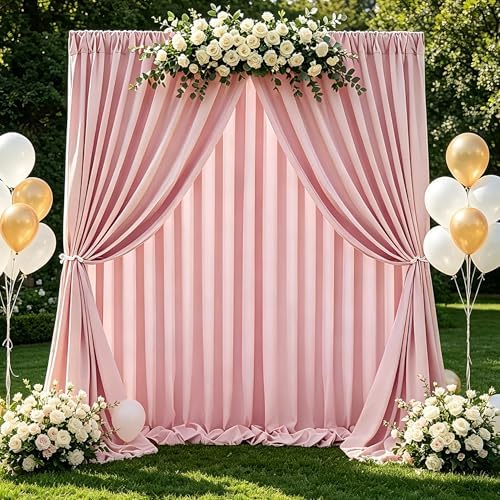 Dusty Rose Backdrop Curtains 20ftx10ft Wedding Polyester Photo Drapes by SoarDream
