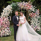 Wokceer Wedding Arch 7.2FT Round Backdrop Stand Gold Circle Balloon Arch - Image 4