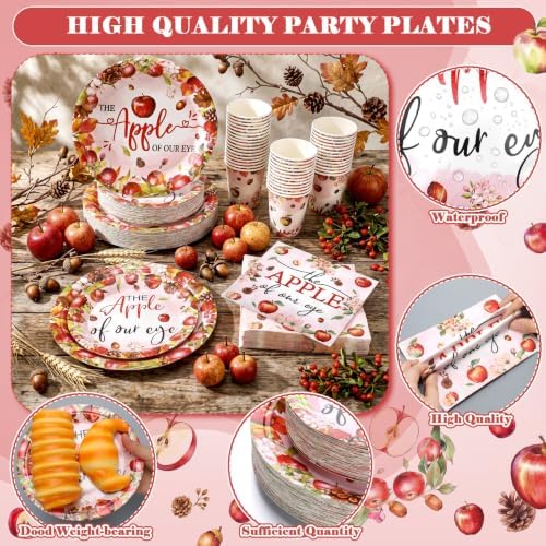 Domensi 250 Pcs Fall Apple Baby Shower Decoration Apple of Our Eye - Image 2