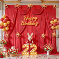 10x12ft Red Backdrop Curtains for Parties Wrinkle Free Fabric Backdrop Curtain Birthday Photo Drapes Backdrop for Wedding Baby Shower Bridal Shower Photography Stage Back Drop 2 Panels 5x12FT by Suppromo