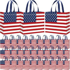 Abbylike 30 Pcs American Flag Gift Bag Patriotic Reusable Non Woven Tote by Abbylike