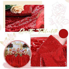 SoarDream Red Sequin Tablecloth 90"x156" Christmas Glitter Table Cloth - Image 3