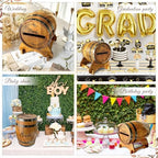 OurWarm Wooden Wedding Card Box for Party with Base, Brown Whiskey Barrel Gift Card Box Holder for Cards Envelops and Money, Rustic Wedding Decor for Graduation Baby Shower Birthday Party - Image 6