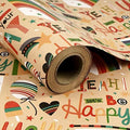 RUSPEPA Kraft Wrapping Paper Roll - Birthday Theme Design Great for Birthday, Party, Baby Shower Wrap - 24Inch X 100Feet by RUSPEPA