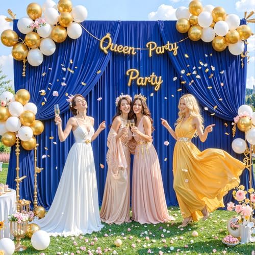 20ft x 15ft Royal Blue Wrinkle Free Backdrop Curtains for Wedding Party Backdrops Curtain Drapes Fabric Decorations Photo Back Drop Cloth for Baby Shower Photography Stage Reception - Image 2