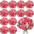 Tigeen 12 Bundles Peonies Artificial Flowers Faux Roses, Rose Pink by Tigeen