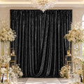 Black Glitter Sequin Backdrop Curtains 8ftx8ft Photo Drapes by Fanqisi