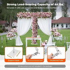 Wedding Arch Square Backdrop Stand Wedding Decorations Arch Party Ceremony Backdrop Stand Metal Stainless Steel Frame Wedding Arches for Ceremony Silver w/Steel Base (6X3m/19.69X9.84ft) - Image 5