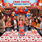 Ceenna 452 Pcs Crab Boil Party Supplies for 50, Crab Birthday Plate Napkin Cup Tablecloth Cutlery Straw Summer Seafood Boil Disposable Tableware for Sea Animals Baby Shower Picnic BBQ Party Decoration - Image 5