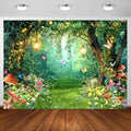 Enchanted Fairytale Forest Backdrop for Photography Fairy Tale Wonderland Garden Backdrops for Photoshoot, Mushroom Butterfly Woodland Party Decorations Photo Booth Studio Props Backdrops 15X10FT by Viajar