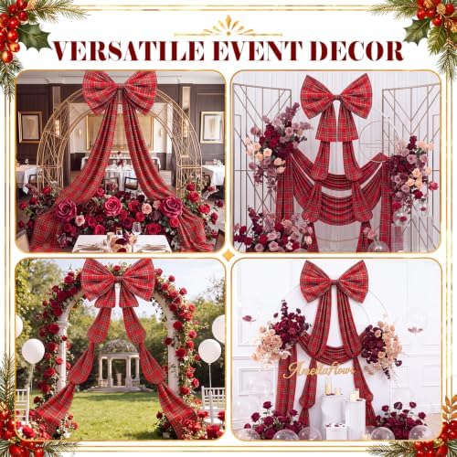 Riceshoot 32x250 Inch Christmas Tartan Plaid Red Bow, Giant Decorations - Image 5
