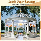 Retisee 2 Pcs Oval Paper Lantern Shade for Party Wedding, 24 Inch, White - Image 4