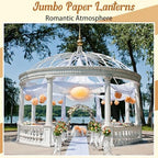 Retisee 2 Pcs Oval Paper Lantern Shade for Party Wedding, 16 Inch, White - Image 5