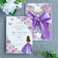 20 PCS 5.12x7.2 Butterfly Personalized Quinceanera Invitation, Customized XV Anos Laser Cut Invitation Cards with Envelopes (Purple Glitter Personalized) by FEIYI