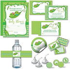 Amanda Creation Two Peas in a Pod Invitations, 20 Baby Shower Invitations for Boy and Girl Twins with Envelopes, Diaper Raffle, Book Request & Sticker Bundle by AmandaCreation