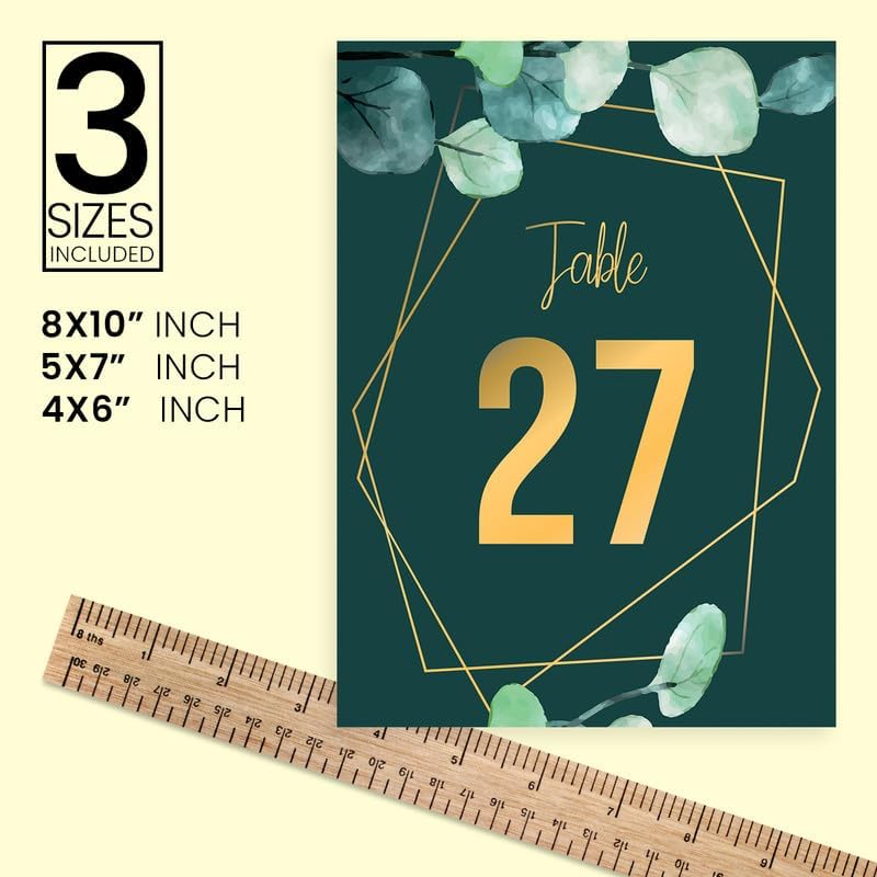 ANANYA FASHION & CRAFTS HUB Green Eucalyptus Wedding Table Number Cardss 1-100 Double Sided With Head Table For Reception Event Party Baby Shower Birthday 5x7 Inch - Image 4