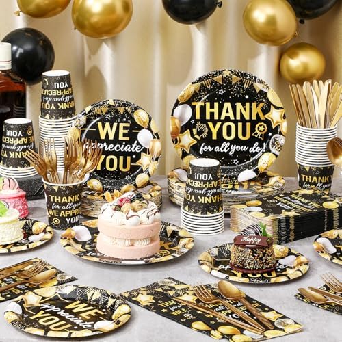 Funnymoom 400 Pcs We Appreciate You Party Supplies for 50 Guests - Image 6