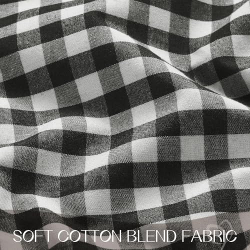 Romanstile Gingham Ruffled Tablecloth Rectangle, 60 x 120 Inch, Black - Image 5