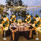 Cicicooie 2 Set Green and White Centerpieces Balloon Holder Decoration Balloon Stand Kit for Floor with String Light for Wedding Adult Birthday Party Bachelor Party Opening Nature Forest Theme Party - Image 5