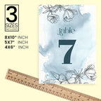 ANANYA FASHION & CRAFTS HUB Blue Watercolor Flower Wedding Table Number Cardss 1-100 Double Sided With Head Table For Reception Event Party Baby Shower Birthday 5x7 Inch - Image 4