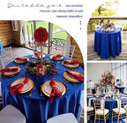Showgeous 120 Inch Royal Blue Round Tablecloths, Polyester Table Covers - Image 3