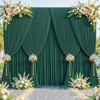 30x10FT Backdrop Curtains with Rod Pockets - Wrinkle Free Photo Stage Backdrop 6 Panels Curtains Drapes for Photography Wedding Party Baby Shower Decorations (Blackish Green) - Image 4