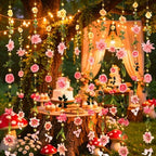 Livole 6Pcs 36Ft Wildflower Garland with Light Hanging Flower Wall Backdrop - Image 3