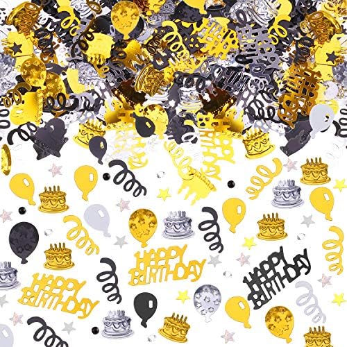 WILLBOND 3000 Pcs Birthday Confetti Metallic Foil Party Decorations,None (Pack of 5) by Willbond+Technology+Limited