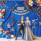 4 Panels Royal Blue Backdrop Curtain for Parties Wrinkle Free Blue Photo Curtains Backdrop Drapes Fabric Decoration for Wedding Birthday Party Baby Shower 20ft(W) x 10ft(H) - Image 2