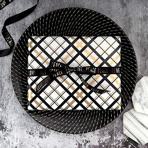 WRAPAHOLIC Reversible Wrapping Paper - 24 inch X 65.6 feet Jumbo Roll Black and Gold Design for Birthday, Holiday, Aniversary Wrap - Image 5