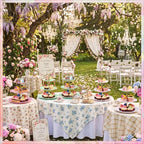 8 Pcs 3 Tier Serving Tray Cupcake Stand, Round, White, Pink, Green - Image 3
