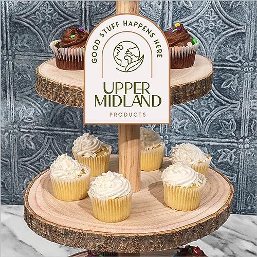 Wooden 4 Tier Rustic Cupcake Stand, Great for Wedding Cake Wood Display Tiered Centerpiece, Dessert Tower for Parties & Events (Pack of 2) - Image 7