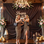 10FT x 15FT Wrinkle-Free Brown Backdrop Curtains for Wedding, 2 Panels Brown Fabric Photo Background Drapes for Wedding Reception, Birthday, Bridal & Baby Shower Decorations Photography - Image 2