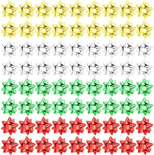 Pendant of Luck 230 Pcs Shiny Metallic Bows for Gift Wrapping, 1 in Mini Gift Wrap Bows for Christmas Decorations, Hanukkah, Birthdays, Weddings, Bridal Showers, Baby Showers Occasion (Metallic GSRG) by PendantofLuck