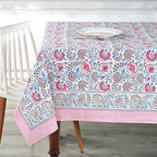 Ridhi Pigeon Blue Hand Block Print Cotton Rectangle Tablecloth 118 x 70 inch-Reusable Table Cover Decorative Everyday Use for Dining Room, Farmhouse, Thanksgiving, Christmas Wedding, Fall - Image 5