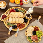 Wooden Charcuterie Boards Cheese Board Set Food Trays with Knife Fork 2 Pcs - Image 4