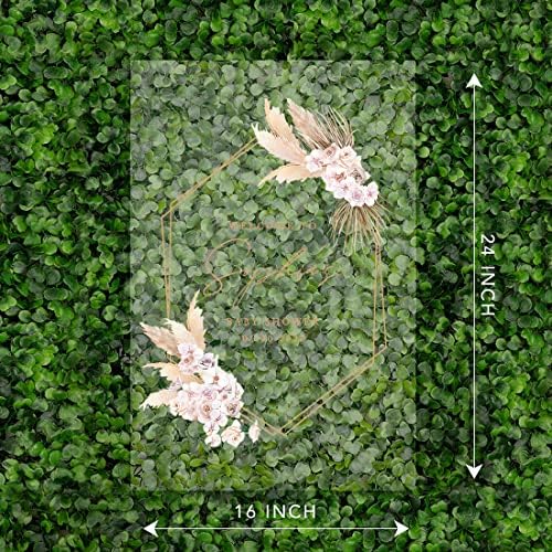 Andaz Press Custom Large Boho Dried Floral Personalized Acrylic Welcome Sign, 16" x 24", Gender-Neutral Signage for Baby Sprinkle, Fall Baby Shower Decorations - Image 4