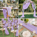 12 Pack Light Purple Table Runner 10ft Romantic Chiffon Table Runner for Wedding Baby Shower and Birthday Party Cake Table Decorations(120 x 12 in) - Image 5