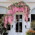 Artificial Wisteria Garland 3Pcs 7.2Ft/Pc Wisteria Hanging Flowers Fuchsia - Image 4