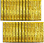 20 Pack Foil Curtain Backdrop Gold Metallic Tinsel Foil Fringe Curtains Photo Booth Props for Birthday Wedding Engagement Baby Shower Bachelorette Christmas Holiday Celebration Party Decorations by KEJ
