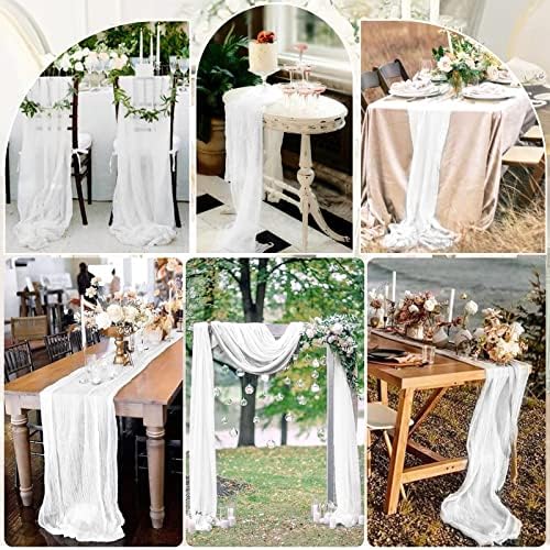10 Pack Cheesecloth Table Runner 35 x 120 Inch, White - Image 5
