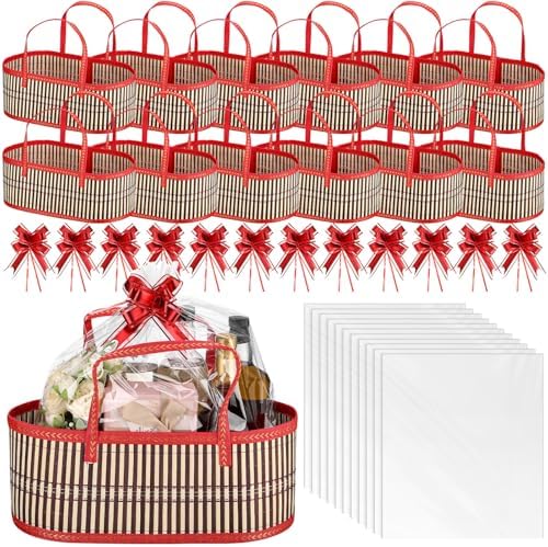 Reallnaive 12 Sets Empty Baskets for Gift to Fill Large Woven Basket by Reallnaive