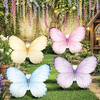 4 Pcs Large Fairy Butterfly Cardboard Cutouts, 19.69" Fairy Birthday Party Decoration, Standing Butterfly Props for Garden Outdoor Lawn Yard Signs Baby Shower Supplies Party Signs - Image 6