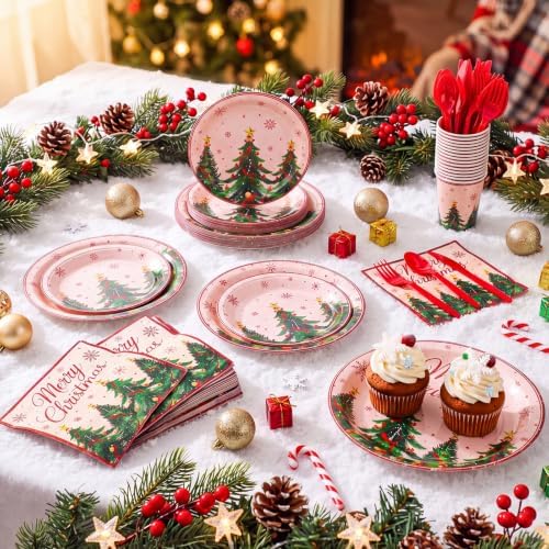 Honeydak 210 Pcs Christmas Plates and Napkins Party Supplies - Image 2