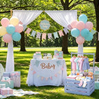 Suzile Baby Shower Crate Wooden Closet Baby Basket Gift,Haze Blue - Image 5