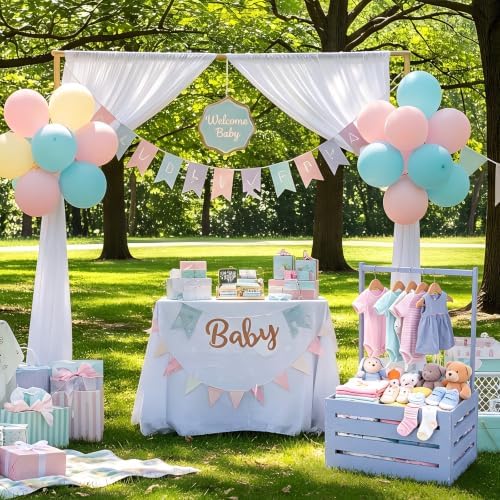 Suzile Baby Shower Crate Wooden Closet Baby Basket Gift,Haze Blue - Image 5