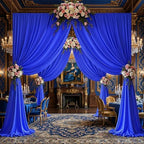 50x10ft Royal Blue Backdrop Curtain Panels for Parties - Wrinkle Free Polyester Photo Curtain Backdrop Wedding Back Drop Fabric Drapes for Party Decorations Background for Photography - Image 6