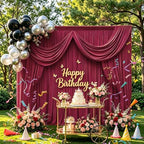 Gallety Red Backdrop Curtain for Wedding, Polyester Photo Backdrop Drapes - 40FT x 10FT Cloth Backdrop Curtain for Celebration,Stage, Social Events, Graduation,Engagement Party Decorations - Image 6