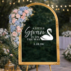 A Little Swan is On The Way Decal for Baby Shower Welcome Mirror Sign - Image 2