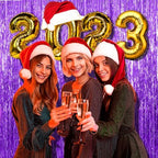 20 Pack Purple Backdrop Tinsel Streamers Foil Fringe Backdrop Halloween Party Decorations Purple Backdrop Curtain Birthday Graduation Bachelorette Christmas New Year Party Decorations - Image 2